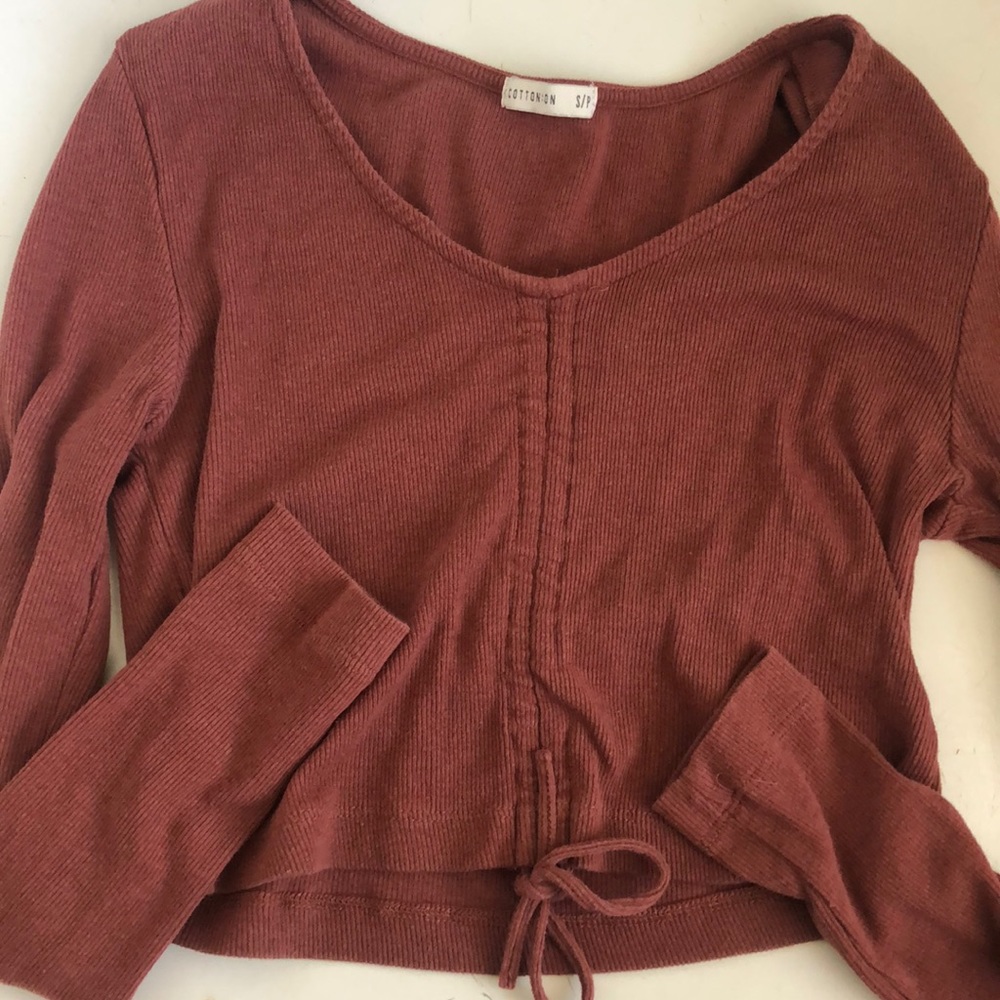 cropped long sleeve tee